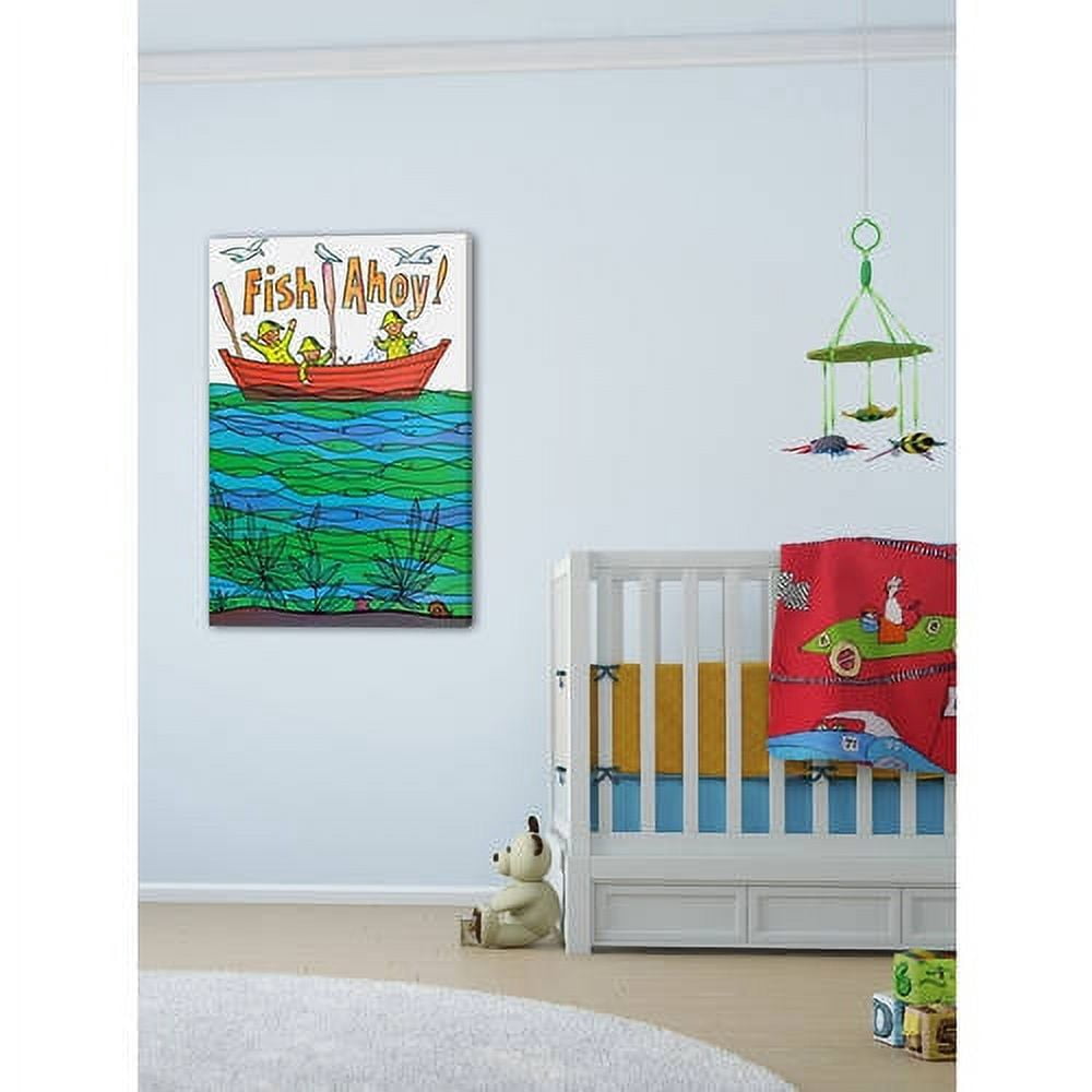 "Fish Ahoy!" Painting Print on Wrapped Canvas