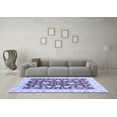 thumbnail image 3 of Ahgly Company Machine Washable Indoor Round Oriental Blue Traditional Area Rugs, 3' Round, 3 of 4