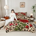 thumbnail image 4 of Homewish Boys Girls Animal Leopard Print Bedding Comforter Set 2pcs,Chic Floral Flower Rose Twin Comforter Sets Microfiber,Brown Red Green Breathable Bedding Set,Microfiber Bedroom Decor, 4 of 8
