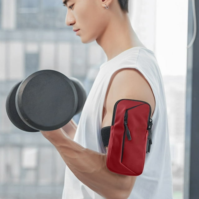 Sac de Bras pour Téléphone de Course 6 7 Pouces, Sangle de Poignet Étanche, Bande Led Réfléchissante, Design Léger, pour Sports Extérieurs, Support de Téléphone par Résolution, Tissu en Nylon Durable, Équipement D\'entraînement Physique