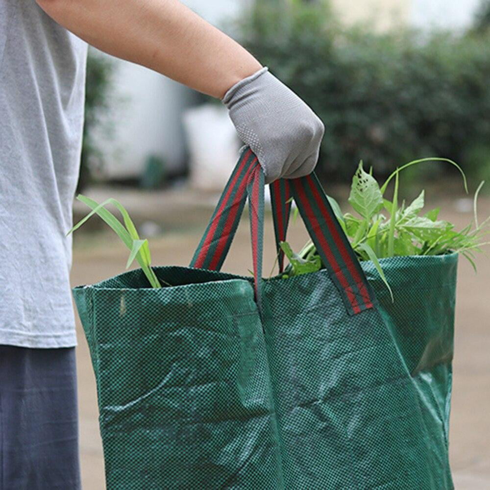 MGQ Garden Waste Bag Reusable Lawn Leaf Bags Recyclable Heavy Duty Gardening Tote Military Canvas Fabric Trash Pouch Garden Lawn Yard Waste Tarp Container Refuse Bags for Garden Lawn Yard 