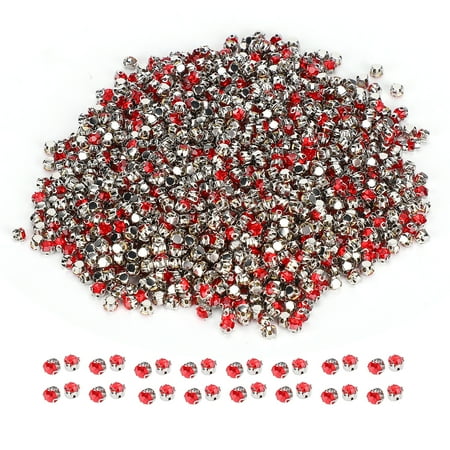 

1440Pcs Sewing Claw Rhinestones Glass Hand‑Made Wedding Dress Shoes Accessories 4mm SS16Red