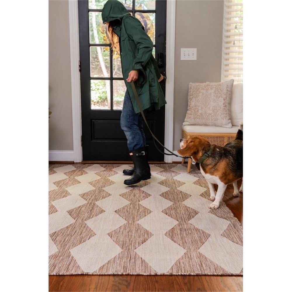 Pemberly Row Modern / Contemporary 6'x9' Jute Plush Rug in Beige