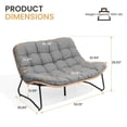 thumbnail image 6 of Crestlive Patio Loveseat Sofa, 2 Seater Outdoor Couch, All-Weather Rattan Large Furniture with Soft Cushions, Dark Gray, 6 of 8