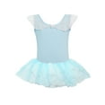 thumbnail image 3 of TTAO Toddler Girls Gymnastics Dance Outfits with Tulle Skirt Sleeveless Sequins Ruffled Ballet Leotard Blue Leotard&Skirt 160/L, 3 of 7