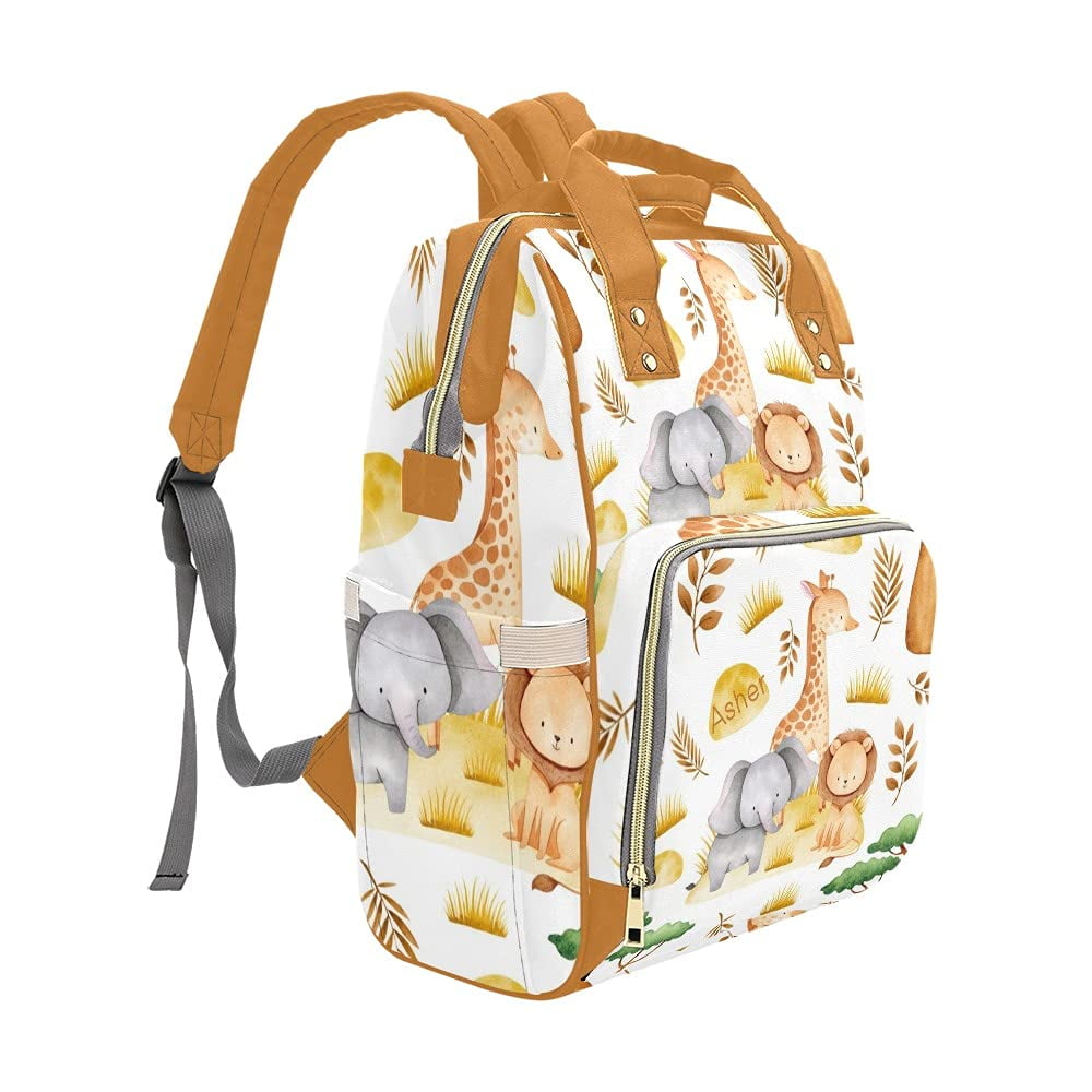 Yeshop Safari Animals Elephant Giraffe Lion Personalized Diaper