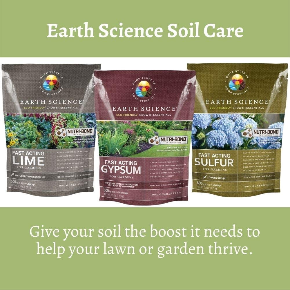 Earth Science Fast Acting Lime Granules, 2.5 lb, Rapidly Raises Soil pH, Improves Growth & Color, For Use On All Plants