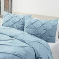thumbnail image 2 of Nestl 3 Piece Pinch Pleated Duvet Cover Set with Button Closure & Corner Ties - 100% Soft Hypoallergenic Microfiber Pintuck Decorative Duvet Cover Sheet Set, King - Ice Blue, 2 of 9