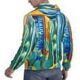 thumbnail image 6 of Naloa Bright Paper Cactus Scene Men's Casual Hooded Collar Drawstring Hoodies Pullover Sweatshirts Casual Long Sleeve Shirts-4X-Large, 6 of 7