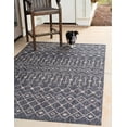 thumbnail image 1 of Unique Loom Trellis Collection Tribal Geometric Transitional Indoor and Outdoor Flatweave Area Rug, 9' x 12', charcoal gray/beige, 1 of 2