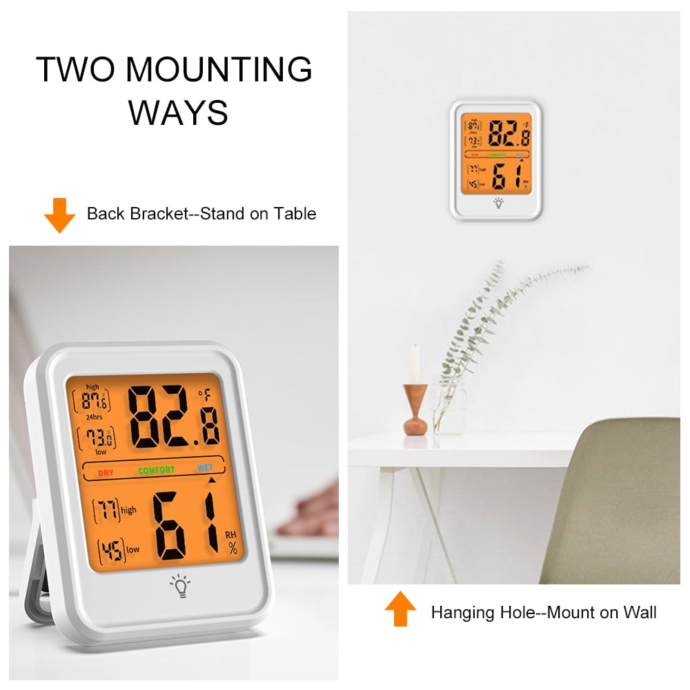 MABOTO Indoor Vertical Thermometer Hygrometer Wall-mounted Household  Greenhouse Temperature and Humidity Meter for Room Temp 