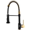 thumbnail image 1 of Aimadi Grifo De Cocina Negro Mate Grifo De Cocina Negro Y Dorado Con Rociador Desplegable Grifo De Cocina Con Resorte Monomando Comercial Para Fregadero De Cocina Negro Mate Y Dorado, 1 of 5