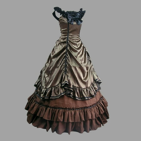 UPPADA Plus Size Victorian Dress for Women Lace Up Flare Sleeve Ball Gown with Corset Evening Party Maxi Gowns Vintage Cocktail Dress Wedding Dresses Early Deals Now