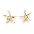 thumbnail image 2 of Electroplated Iron Pendants Starfish/Sea Stars Real 18K Gold Plated, 2 of 2