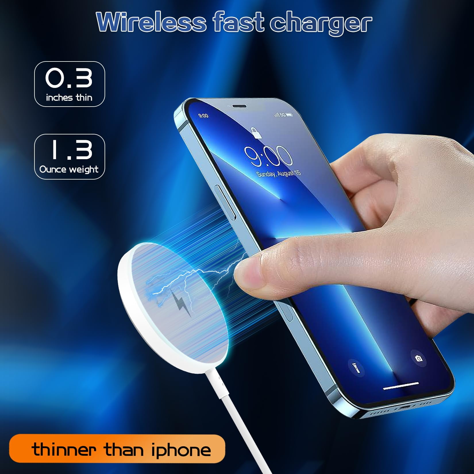 LujingZ 2 - Pack Magnetic Wireless Charger - 6FT Fast Mag - Safe Charging for iPhone 16/15 Series & AirPods 3/2/Pro 2 - with Apple USB - C Charging Block