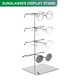 thumbnail image 3 of Soporte para gafas de sol, 1 paquete - Estante de gafas de acero inoxidable, soporte de 4 niveles con base (plata), 3 of 5