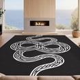 thumbnail image 2 of Design&I 4'x6' Washable Area Rug Snag-Free Skid-Resistant Medium Minimalist Serpent With Clean Modern Accents Snake Animal Print Playful for Home Office, Under Desk, 2 of 7