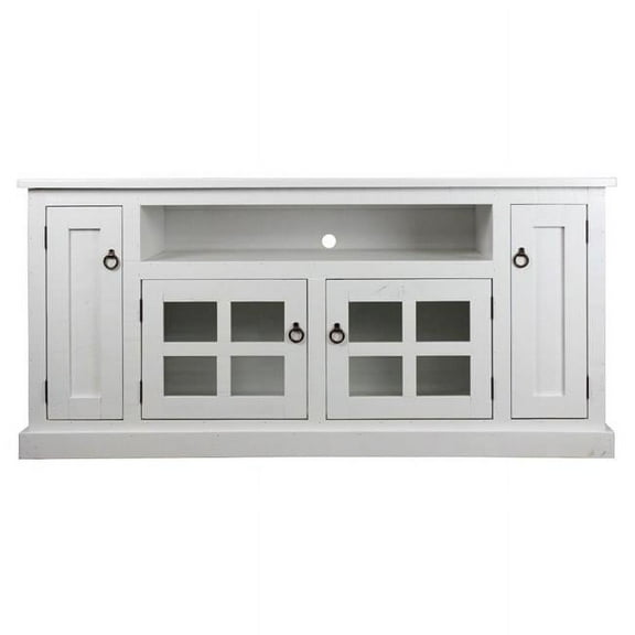 American Heartland 30866BR 68 in. Rustic TV Stand with 2 Flat Panel Doors, Burnt Red