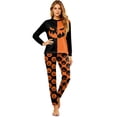 thumbnail image 3 of Family Matching Pajamas Halloween Party Soft Two Piece Sets Pjs Matching Sets Long Sleeve Cute Funny Halloween Pumpkin Face Fashion Matching Holiday Pajamas Women XXXL, 3 of 5