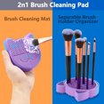 thumbnail image 4 of 2 in 1 Makeup Brush Cleaning Mat with Brush Drying Holder, Silicone Cat Shaped Brush Cleaner Pad include Cosmetic Brush Organizer Rack, Portable Washing Tool for Makeup, 4 of 9