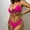 Hot Pink, variant on Jacenvly 2024 Bikinis for Juniors 2 Piece Comfortable Women's Solid Color Swimwear Two-Piece Slim Swimsuit Bikini Straped Swimsuits Multicolor Fashion Beach Bikini Wrap Army Green