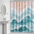 thumbnail image 6 of Ocean Wave Bathroom Shower Curtain, Teal Gradient Beach Boho Waterproof Washable Soft Bath Curtain for Bathtub Decor with 12 Hooks&Grommet, 54x78 Inch, 6 of 9