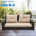 thumbnail image 5 of Dextrus Alloy Steel Hanging Swing Lounge with Cushions, Beige, 5 of 7