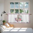 thumbnail image 3 of Easter Bunny Roses Tier Curtains 24 Inch Length, Pink Floral Spring Botanical Cafe Short Curtains for Bathroom Over Sink, Small Kitchen Curtain Light Filtering Tiered Drapes 2 Panels 27.5"Wx24"L, 3 of 8