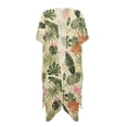 thumbnail image 4 of Xoenoiee Tropical Hibiscus Palm Leaves Pattern Half Sleeve Kimono Cardigan for Women Lightweight Plus Size Open Front Beach Swimsuit Cover Ups Summer Outfits, 4 of 7