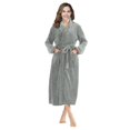thumbnail image 1 of Camisón con solapa de color liso estampado, bata de baño para otoño e invierno, ropa de dormir gruesa, larga, de franela de gran tamaño, ropa para el hogar para parejas, 1 of 6