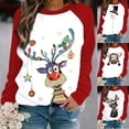 thumbnail image 4 of Camisas Navideñas Para Mujer Tops de Manga Larga Tallas Grandes Impreso O-Neck Tee Blusa Odeerbi ODB208297, 4 of 4