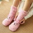 thumbnail image 3 of iOPQO Slipper Socks for Women, Gripper Socks for Women, Comfortable Socks for Women, Fluzzy Socks, Thick Socks Women, Pink One Size, 3 of 4