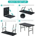 thumbnail image 6 of ChicCrest Portable 4 Foot Plastic Folding Table, Indoor Outdoor Heavy Duty Fold-in-Half Picnic Party Camping Barbecues Table with Carrying Handle-Black, 6 of 11