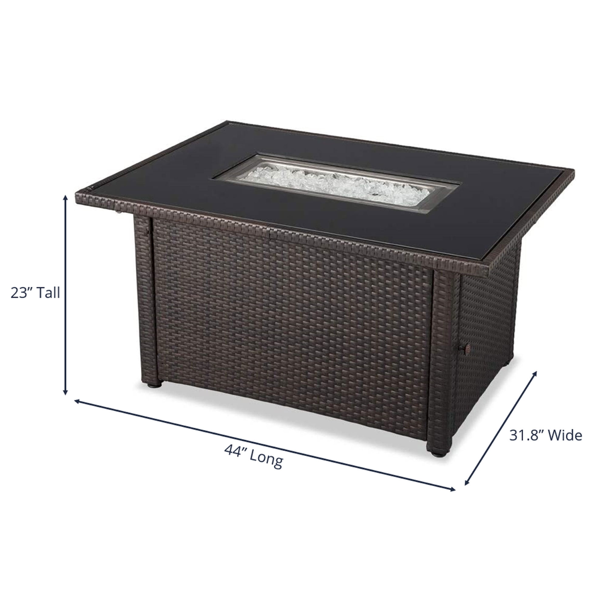Open Box Endless Summer 44 x 32 inch Rectangular Patio Gas Fire Pit Table