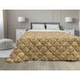 thumbnail image 1 of Burnt Orange Down Alternative Comforter, Ethnic Themed Fish and Underwater Oriental Effect, Microfiber Quilt for All Season, 5 Sizes, Black Burnt Orange Peach, by Ambesonne, 1 of 3