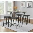 thumbnail image 2 of 5pc Counterheight Faux Marble Dinette Set with Gray Gun Metal Frame, 2 of 2