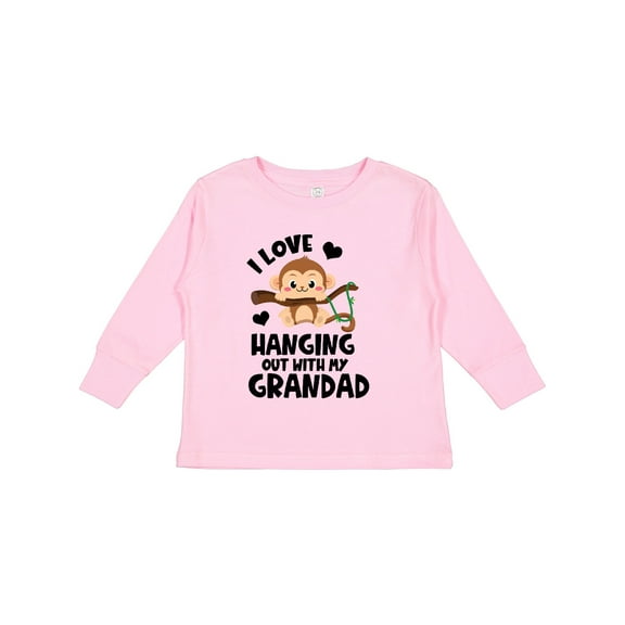 Inktastic Monkey I Love Hanging out with My Grandad Boys or Girls Long Sleeve Toddler T-Shirt