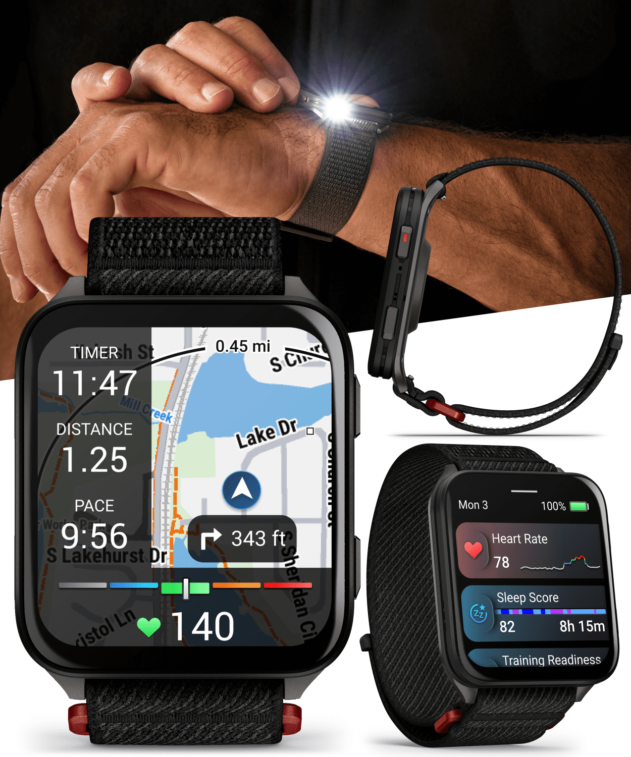 Garmin Venu X1 Thin and Lightweight GPS Smartwatch, AMOLED Display, Black with Slate Titanium Comfort Fit Nylon Band with Wearable4U Power Bank Bundle