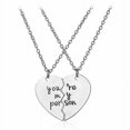 thumbnail image 1 of Juego de collar con rompecabezas de corazón con llave personalizada de acero inoxidable You Are My Person, 1 of 4