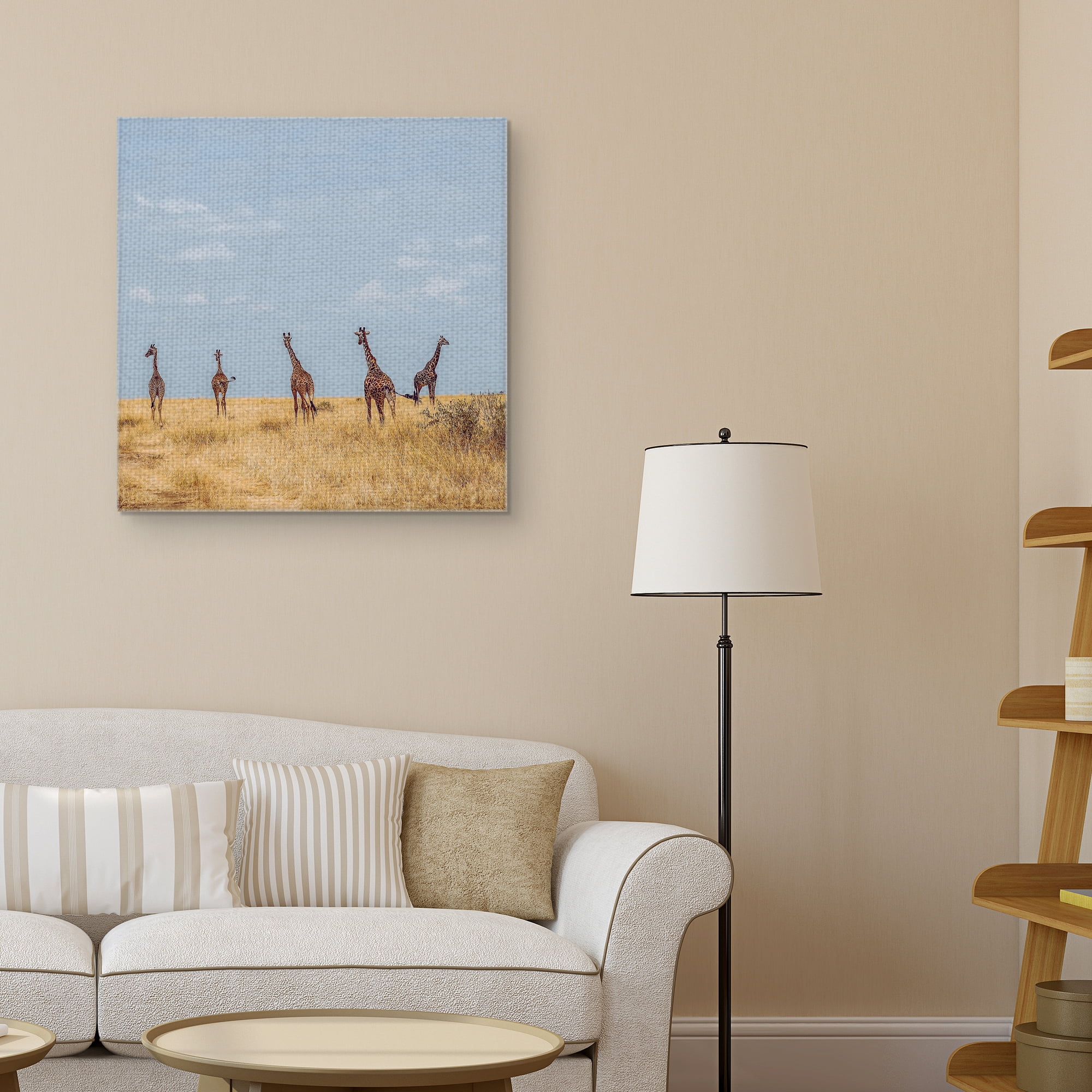 Masterpiece Art Gallery Safari Five Giraffes By Harshil Gudka Canvas Art Print 24" x 24"