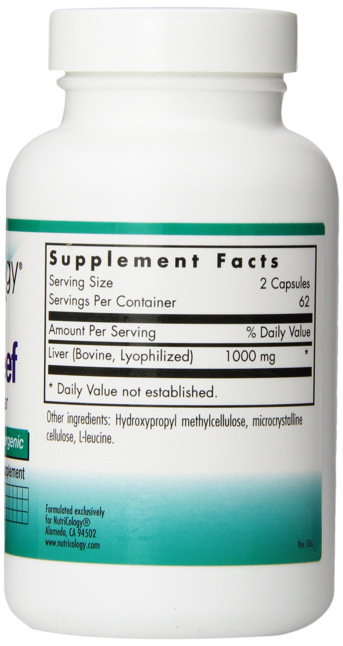 Liver Beef  by Nutricology - 125 Capsules
