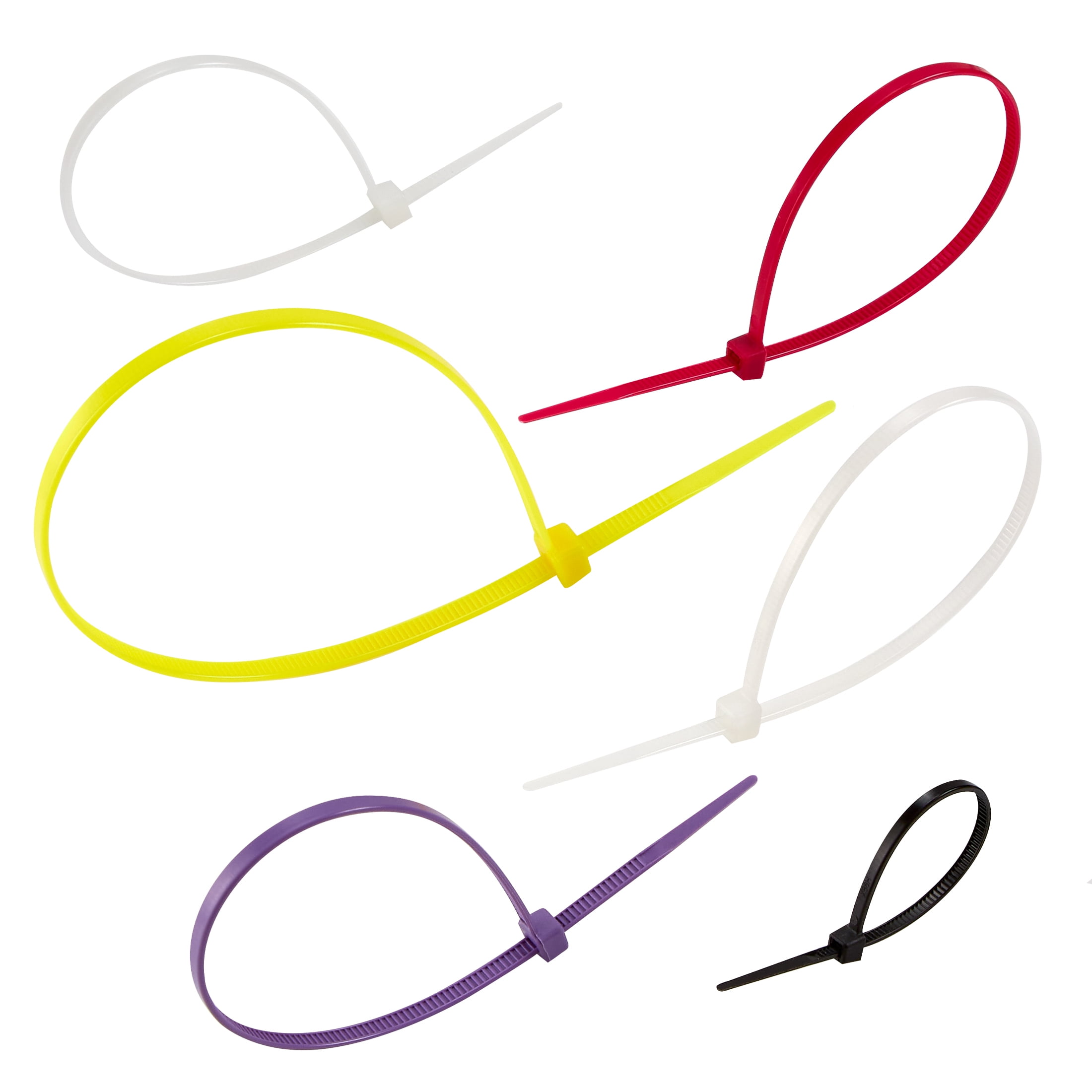 Maxxima Nylon Cable Ties Assortment Pack, Heavy Duty Multipurpose Self-Locking Cable Zip Ties in Bulk, 350 Units