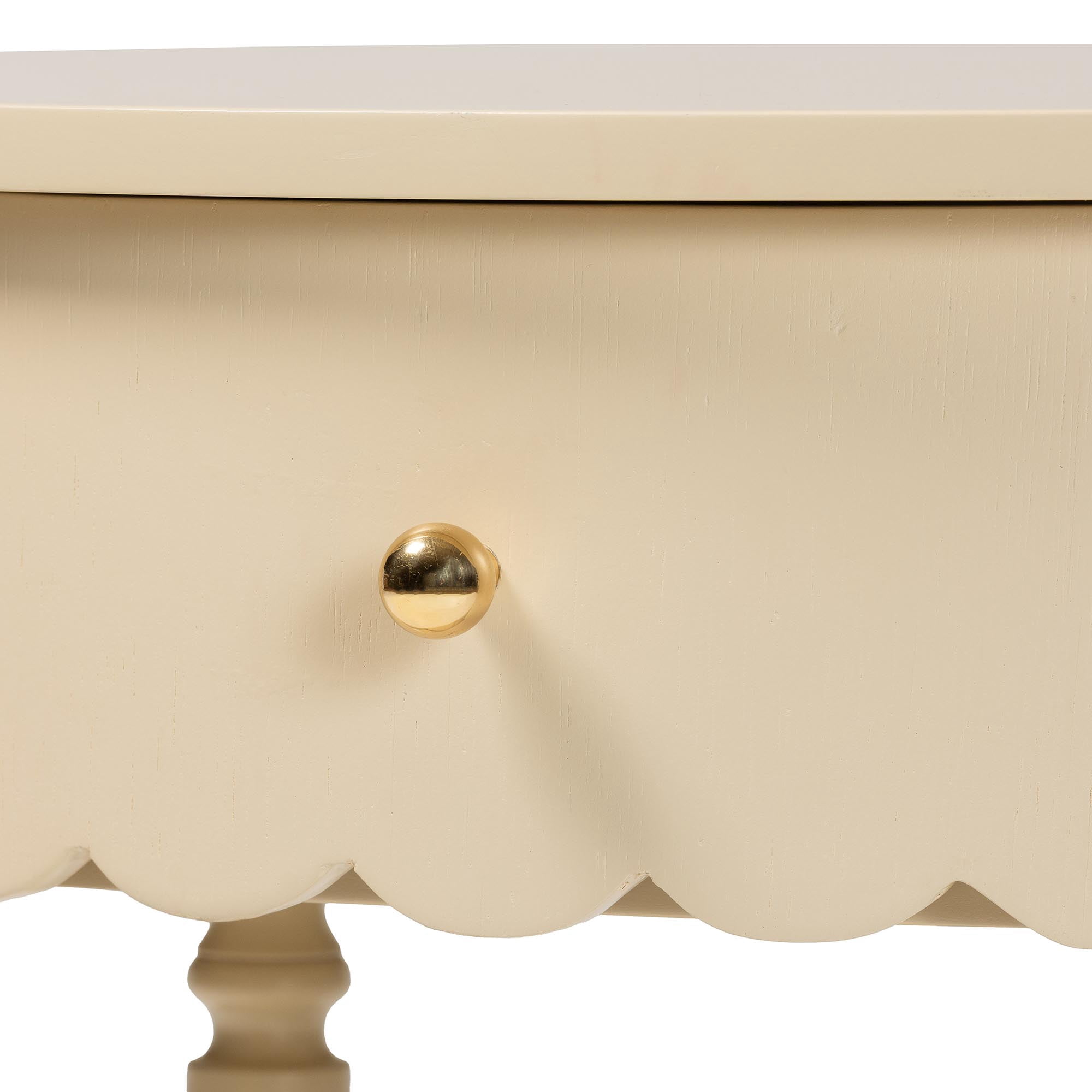 bali & pari Liba Farmhouse End Table, 1-Drawer, Biscotti Beige