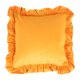thumbnail image 1 of XmhyTop-A Funda de almohada de terciopelo naranja de 45 x 45 cm, funda de cojín para respaldo con borde de hoja de loto, 1 pieza, 1 of 5