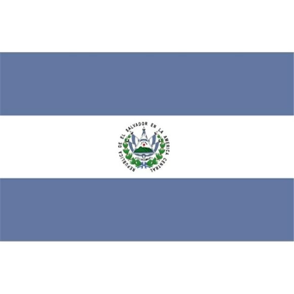 Annin Flagmakers 192407 Drapeau Gouvernemental Nyl-Glo El Salvador 5 Pi. X 8 Pi.