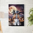 thumbnail image 2 of Spooky Halloween Night Witch Cavalier King Charles Spaniel Glowing Pumpkins Vertical Matte Canvas Poster Dog Lover Gifts Wall Art Home Decor - 12015, 2 of 5