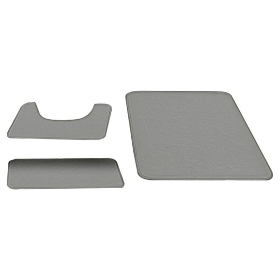 Baoblaze 3 Pieces Bathroom Rug Absorbent Bath Mat for Bathrooms Bedrooms Living Rooms light gray