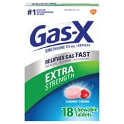 Pack of 4 Gas-X ES Extra Strength Chewable Gas Relief Tablets - Cherry - 18 ct - Package may vary