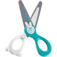 thumbnail image 2 of Compact Lightweight Safety Scissors, Pre-school Training Tools, Plastic Blades With Round Tips, Duo-Colored Vibrant, Ideal For Beginners To 2+, White/Blue, 2 of 5