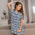 thumbnail image 3 of Vsdgher Motif Voiture de Police Chemise de Nuit à Manches Courtes Col Rond Mignonne Robe de Nuit Confortable, 3 of 6